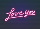 Liefde kaart neon Love you